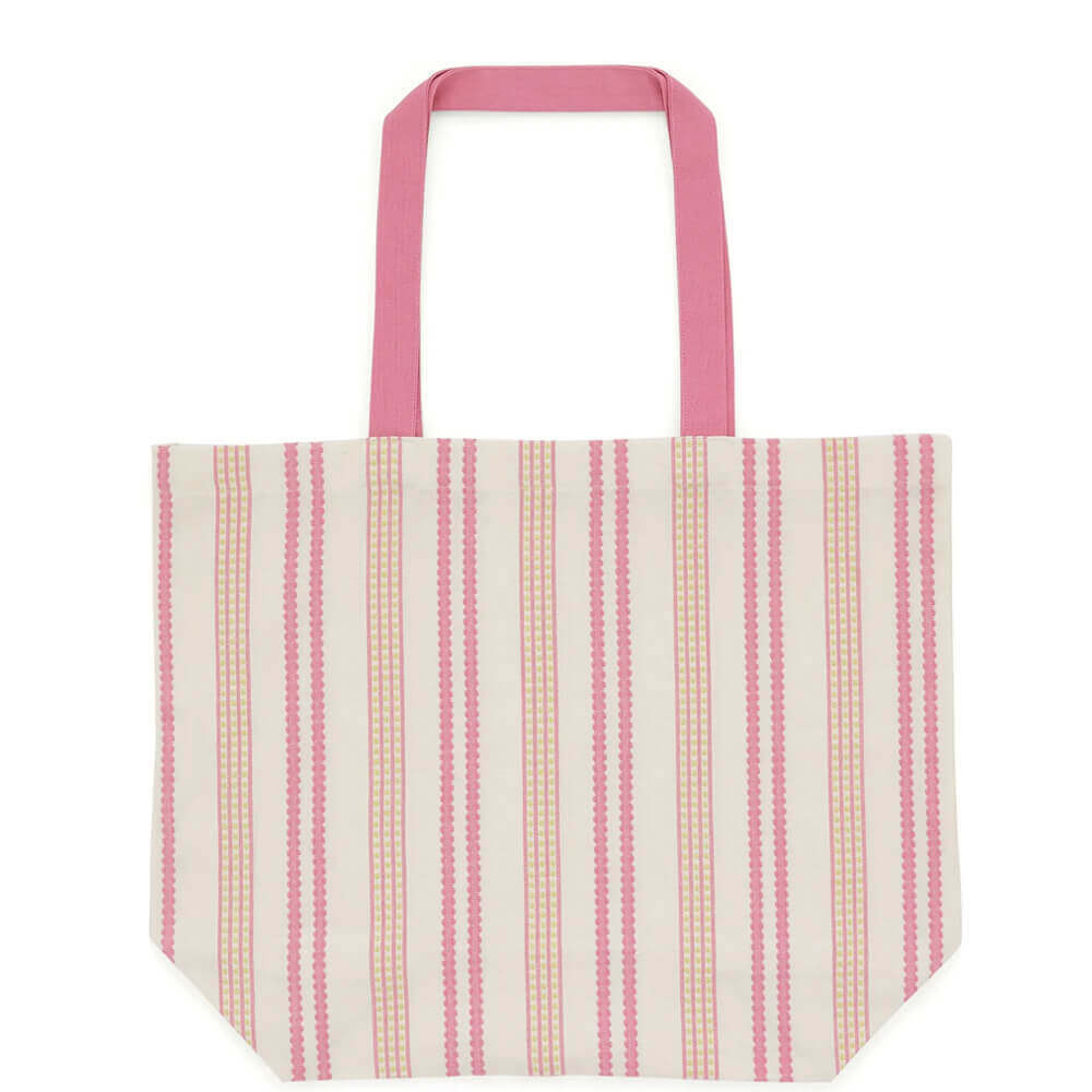 Land & Shore Ticking Multi Stripe Woven Tote Bag